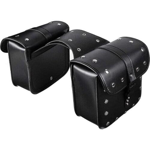 Motorcycle Saddle Bags, 2 Pack Universal PU Leather Saddlebags for Honda Shadow Suzuki Boulevard Sportster 3.0 2 Reviews19 order