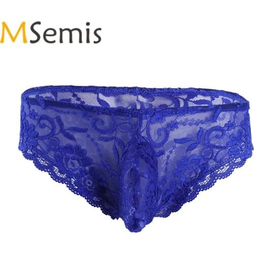 Swimwear Mens Underwear Bikini Briefs Lingerie Swimsuits Bulge Pouch Male Swimming Suit Low Rise Lace Panties Swimming Truck
