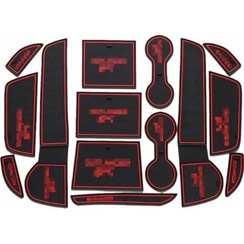 For Mitsubishi Outlander Non-slip Interior Door Cup Holder Rubber Mats Red Line