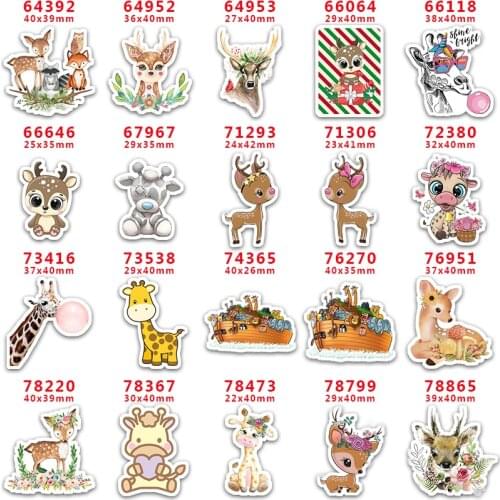 DIY Craft Supplies Sewing Accessories Cartoon Deer Printed Planar Resins Mold 10 Pieces. PR-64392