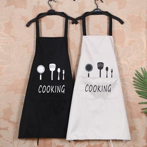 Adjustable waterproof Kitchen Aprons Cotton Linen Bibs Household Cleaning Pinafore Home Cooking