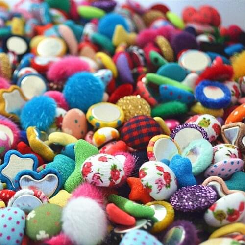 Mix design round bow fabric grid button flat back button for jewelry accessories free shipping 15mm 50pcs/lot
