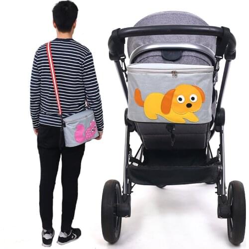 Baby Stroller Bag Cartoon Carriage Pram Hanging Basket Infant Storage Organizer Travel Nappy Diaper Feeding Bottle Bags T2160
