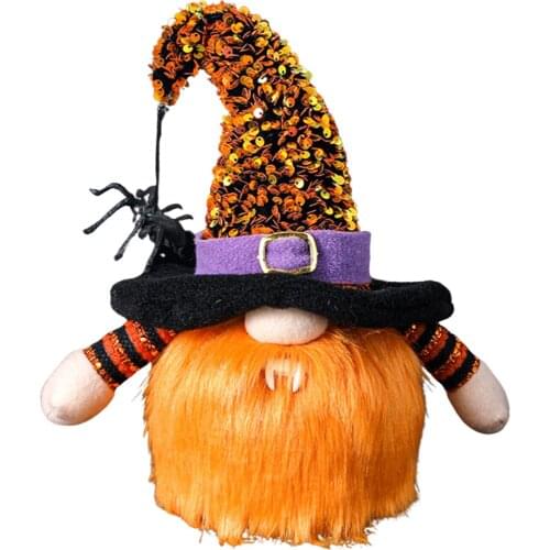 Halloween Gnome Light With Sequin Decoration Handmade Swedish Scandinavian Ornament