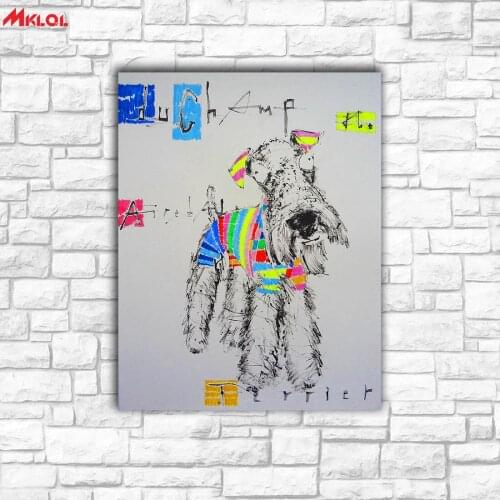 Home goods wall art Terrier Dog canvas printed oil painting on canvas modern art paintings wall art for modern house decor 2