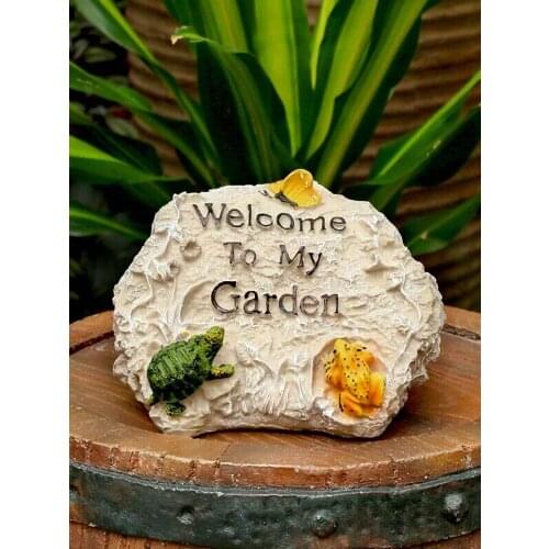Outdoor Garden Resin Fake Rockery Welcome Brand Card Stone Statue Figurines Crafts Decoration House Courtyard Accessories Decor