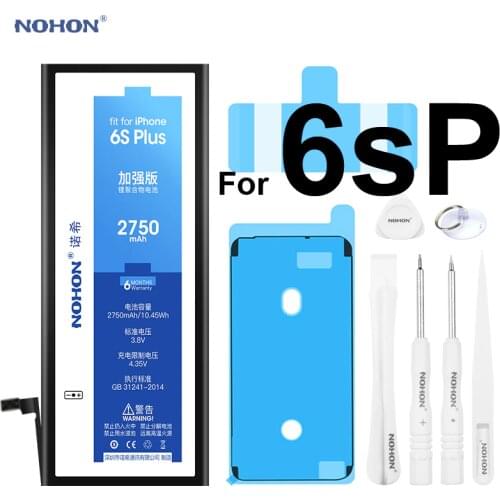 NOHON Built-in Lithium Battery for Apple iPhone 6s Plus 6SPlus Capacity 3.80V 2750mAh Replacement Li-polymer Battery With Tools