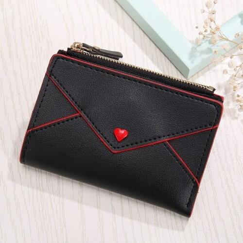 2021 Women Wallet Small Cute Love Wallet Women Short Leather Women Wallets Mini Zipper Purses Portefeuille Female Purse Clutch