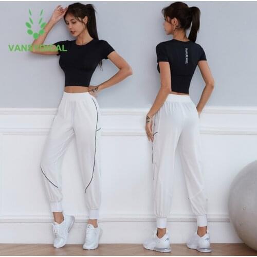 2 piece Set Women Running Sports Suit Gym Yoga Clothing Workout Sweatpant Fitness Crop Top Training Jogging Sportswear Outfit