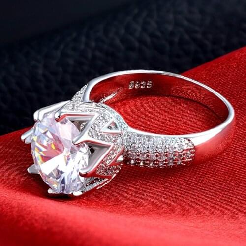 YaYI Jewelry Top Quality Princess Cut AAA+ White 12*12mm Moissanite Zirconia Silver Color Engagement Wedding Party Rings Gift