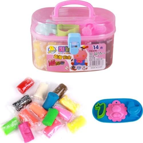 14 Color DIY Plasticine Modeling Polymer Clay Educational Toys with 3 Molds for Kids Children Boys Girls Christmas Birthday Gift