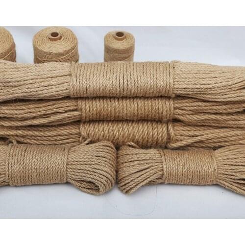 2mmx50m 100m Sisal Ropes Jute Twine Rope Natural Hemp Cord Decor Cat Pet Scratching Home Art Decor
