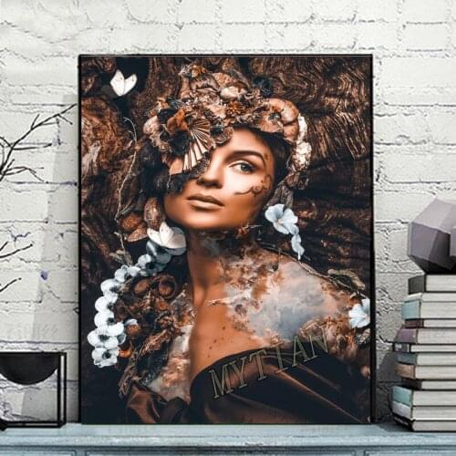 Full square/round drill 5D DIY diamond painting Floral Girl portrait Embroidery Pattern Cross stitch kit mosaic home decor