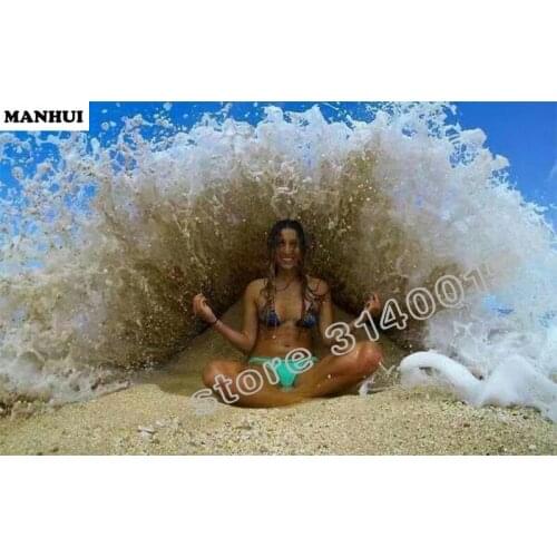 Diy diamond painting sea Waves woman cross stitch Needlework 5D Spuare diamond embroidery resin diamond picture mosaic BEF029