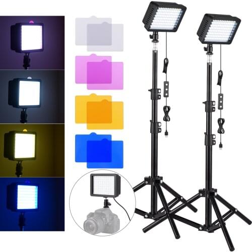 Andoer Mini USB LED Light Kit 10W 5600K LED Video Light Panel + Tripod Light Stand for Photo Studio Product Portrait Photography