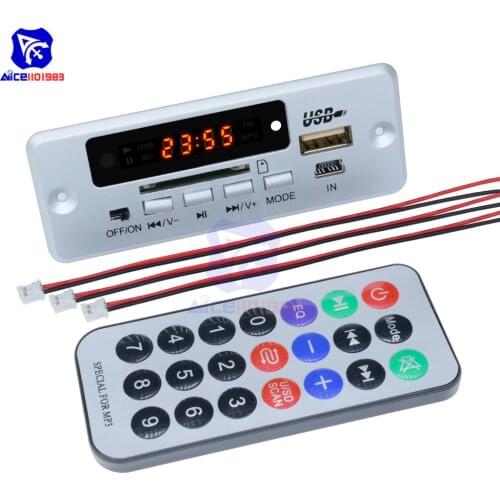 Car MP3 Player Bluetooth Decoder 5V 2*3W Infrared Remote Control with LED Digit Display SD Card Slot Mini USB Interface 3 Wires