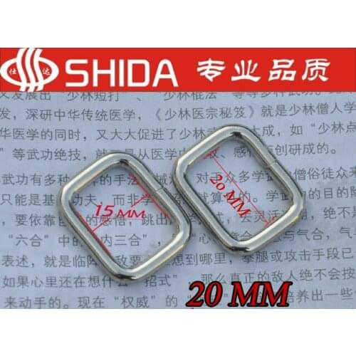 Free Shipping 50pcs 20mm Silver Metal rectangular type Ring Diy Buckle handmade accessories for Purse Bags and Handbag hardwears