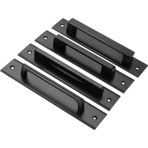 Black Door Handles Aluminium Alloy Kitchen Door Pulls Balcony Bedroom Silver White Furniture Handle Door Hardware