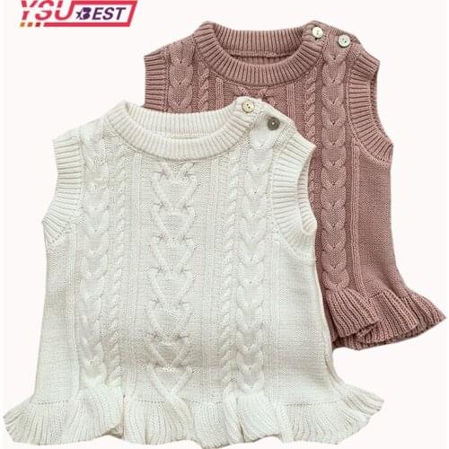 0-4Yrs Baby Knitted Vest Baby Girls Waistcoat Clothes Girls Sweaters Autumn Cute Girls Sweater Kids Girls Knitted Vest Sweater