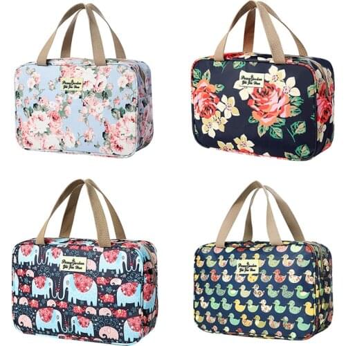 Flower Travel Hanging Makeup Room Wash Bags Toiletries Organizer For Women Girls Large Portable Waterproof Cosmetic Storage Bag