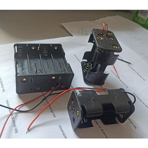 4 6 8 AA Double sided Battery holder box base with wire - No.5 batteries 1.5V