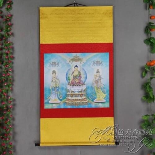 China Antique collection The three saints of the West diagram