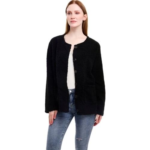 Autumn Winter Faux Fur Women Jacket Solid Pink Thick Warm Lamb Teddy Coat Oversize Dual Pocket Faux Fur Jacket Female