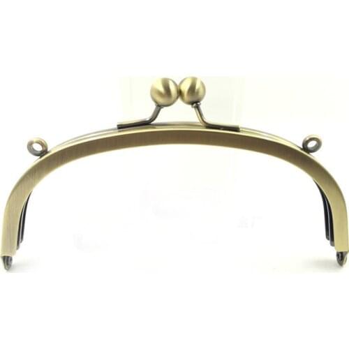 Metal Purse Frame 10 Inch Wide Double Loops Curved bronze