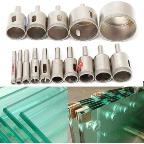 15Pcs Diamond Cutter Hole Drill Bits Set Glass Ceramic Tile Saw Cutting Tools 6-50mm