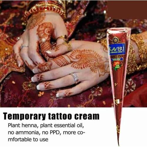 Natural Brown Herbal Henna Cones Temporary Tattoo Mehndi Ink Golecha Indian Mehndi Paste Drawing Makeup Finger Feet Body Cream