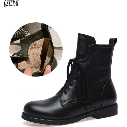 2021 New winter 100% genuine leather ankle Women boots Riding boots motorcycle Female boots Women shoes cowhide Size 34-43