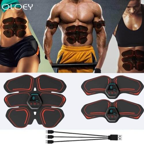 New Wireless Abdominal Muscle Stimulator Smart Fitness Training Electric Massager Body Slimming Belt USB Rechargable Home Gym
