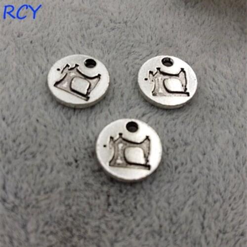 Top Quality 20 Pieces/lot 10mm antique silver color sewing charm Pendant for jewelry making