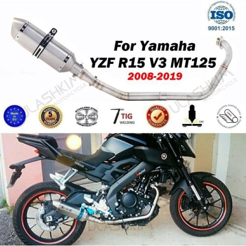 Motorcycle Full Exhaust Escape System Modifed Middle Link Pipe Slip On For yamaha YZF-R15 R5 MT-15 MT 15 125 V3 R125 2008-2019