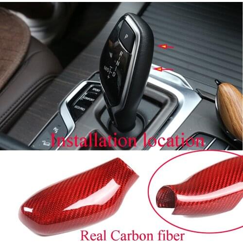 Carbon Fiber Gear Shift Knob Trim For BMW 5/7 Series X3/X4 6GT G30 G01 G02 2018+ Left driving