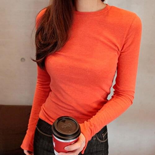 Sexy Basic T Shirt Women Long Sleeve Womens Tops 2019 Spring O neck Tee Shirt Women Korean Style T-Shirt Cotton New Tshirt