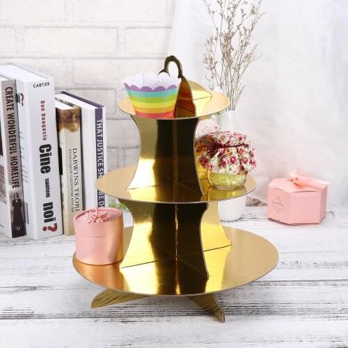 Detachable Cake Stand Three-Layer Cupcake Fruit Plate Dessert Serving Holder Round Display Stand Afternoon Tea Table Decoration