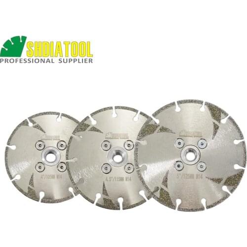 SHDIATOOL 1pc 105/115/125mm M14 Thread Electroplated Reinforced Diamond Cutting & Grinding Blade Diamond Disc Marble Sawblade