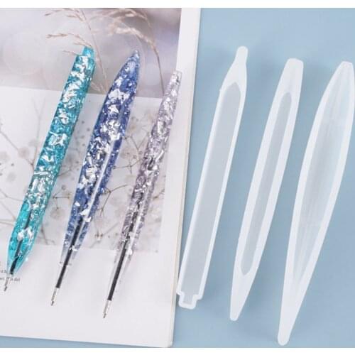 Creative Diy Handmade Ballpoint Pen Holder Silicone Mold for Uv Resin Epoxy Pen Holder Resin