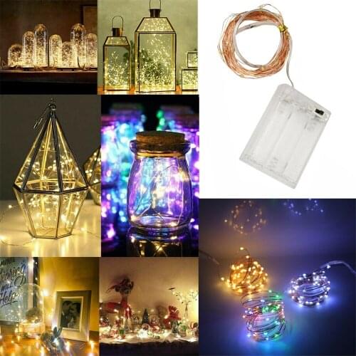 1M 2M 5M 10M LED Strip String Fairy Light Copper Wire Battery Powered For Xmas Birthday Party Wedding DIY Decoration