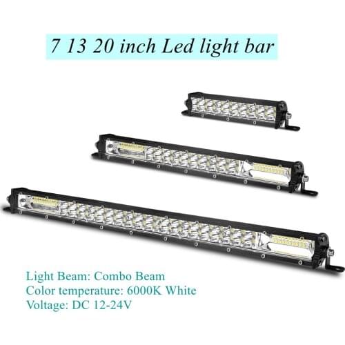 LED Light Bar 7' 13' 20' Ultra Slim Led Bar Dual Row Driving Lamp Work Light Combo Beam 12V For Jeep Car Offroad Truck SUV