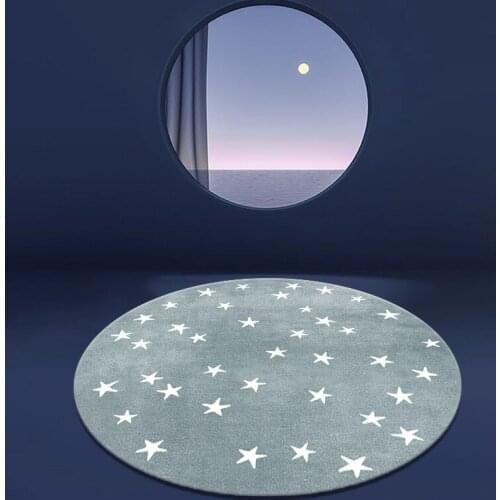 Tappeto Alfombra Cartoon Thick Carpet Cushion Bedroom Children Round Lovely Baby Play Mat Star Hanging Basket Chair Fur Rug