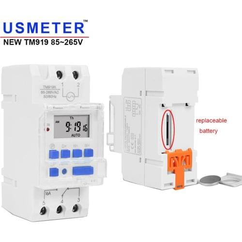 New Universal Input 85~265Vac 16A Din Rail Mount 7 Days Programmable Digital Timer Switch Relay Control with Countdown Function