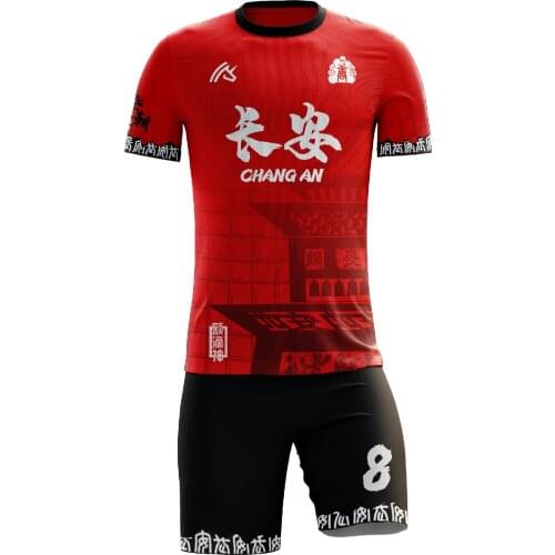 XiAn City customize football shirts wholesale sublimation full set digital printing football jersey soccer kits