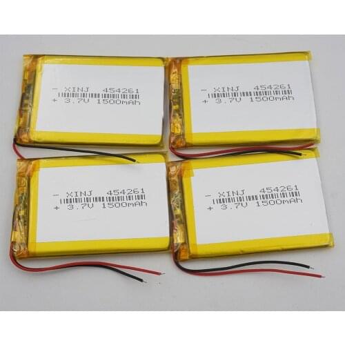 XINJ 4pcs 3.7V 1500mAh Li Po Polymer Li Battery 454261 For Camera Music player Record pen bluetooth earphone speaker Tablet PC