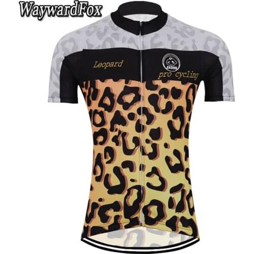 2019 NEW cycling jersey Womens Leopard print cycling clothing short sleeve 100% Polyester Breathing air bicycle wear