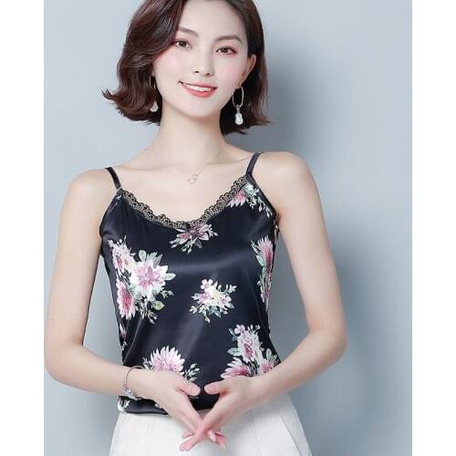 Lace strap Women Top suspender 2021 printing sling vest Female sleeveless Tanks fashion camisole summer Tops Mesh cami Femme