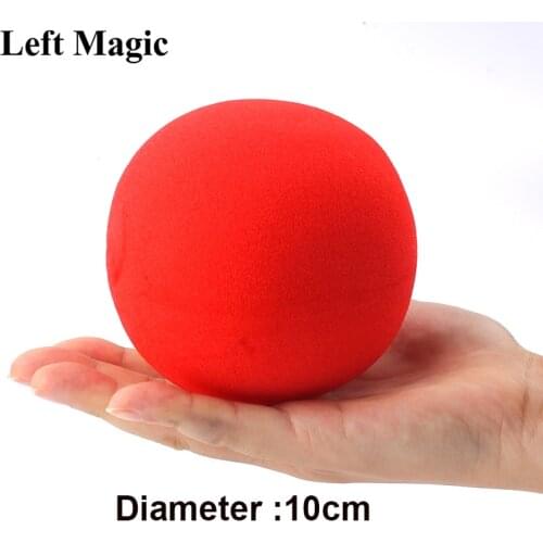 1 Pcs Big Red Magic Sponge (10cm Diameter)Ball Soft Ball Excellent Elasticity Classic Ball Street Close Up Magic Props G8047