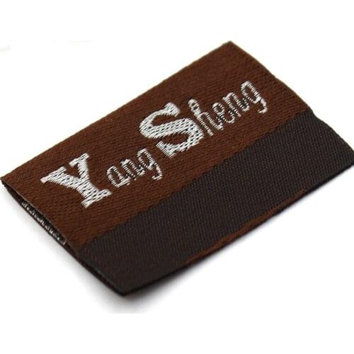 2000pcs customized garment embroidery woven label separate cut folded clothing main labels care labels flag labels