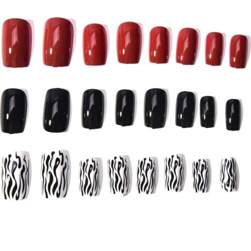 24 Pcs/set False Nails With Glue False Nail Tips Full Cover Nail Art Gradient Nude Fake Artifcial Nails With Pearl
